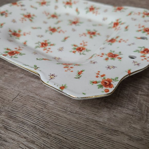 Floral Porcelain Serving Relish Tray Marked MM Made in Japan Missing Wood Handle - Picture 8 of 10